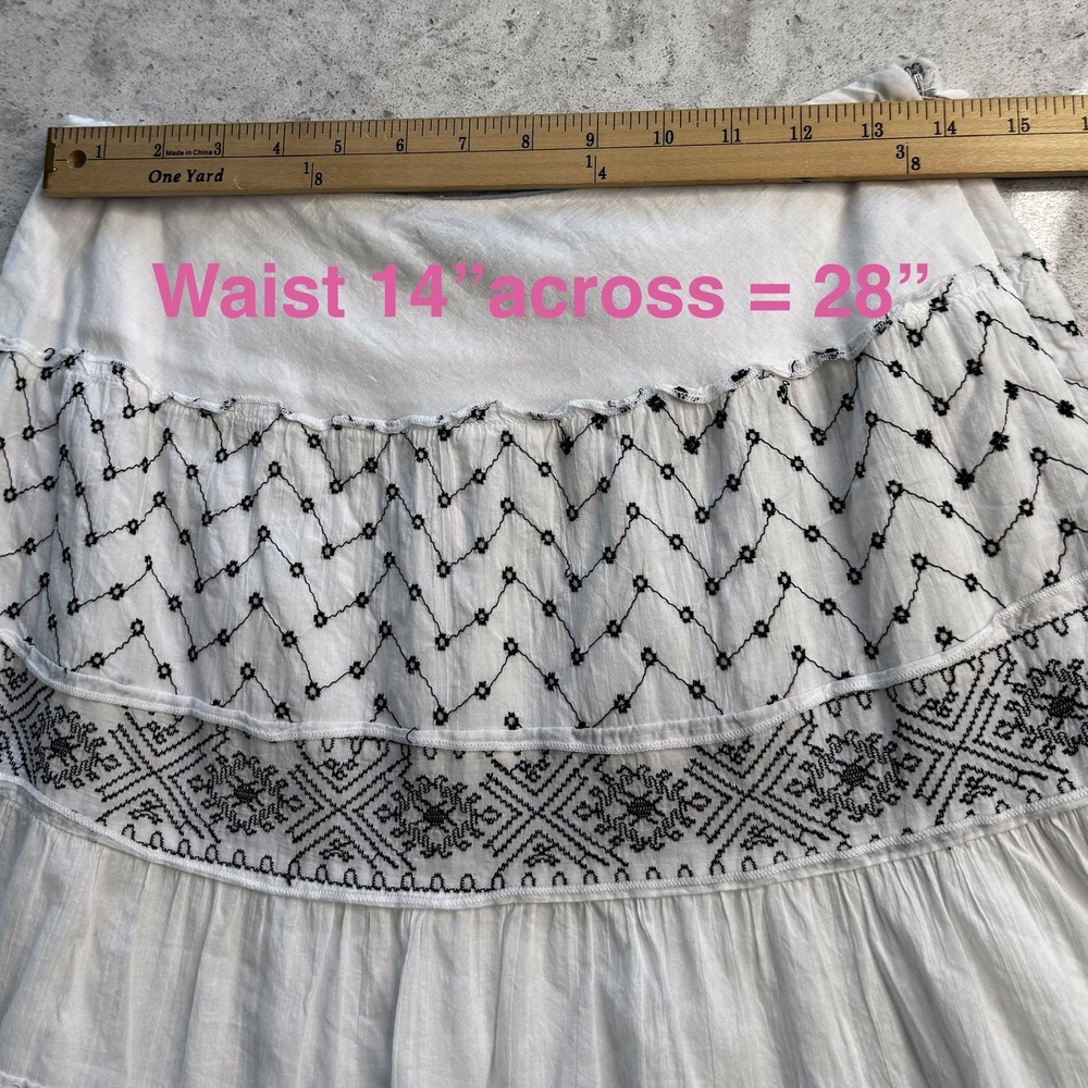 Apostrophe Lined A Line Skirt Sz 6 Cotton Cottage-core Romantic Midi Side Zip - Picture 6 of 14